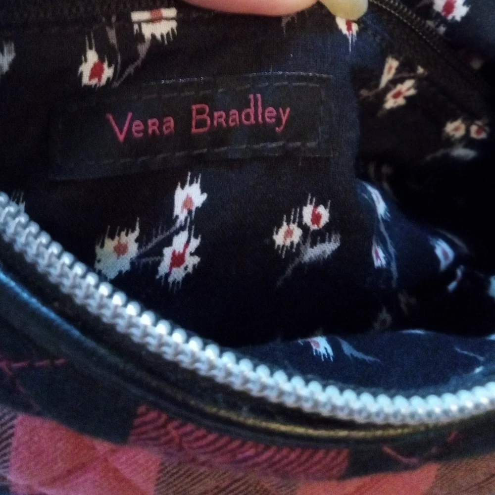 Vera Bradley Pink and Black Quilted Crossbody Bag